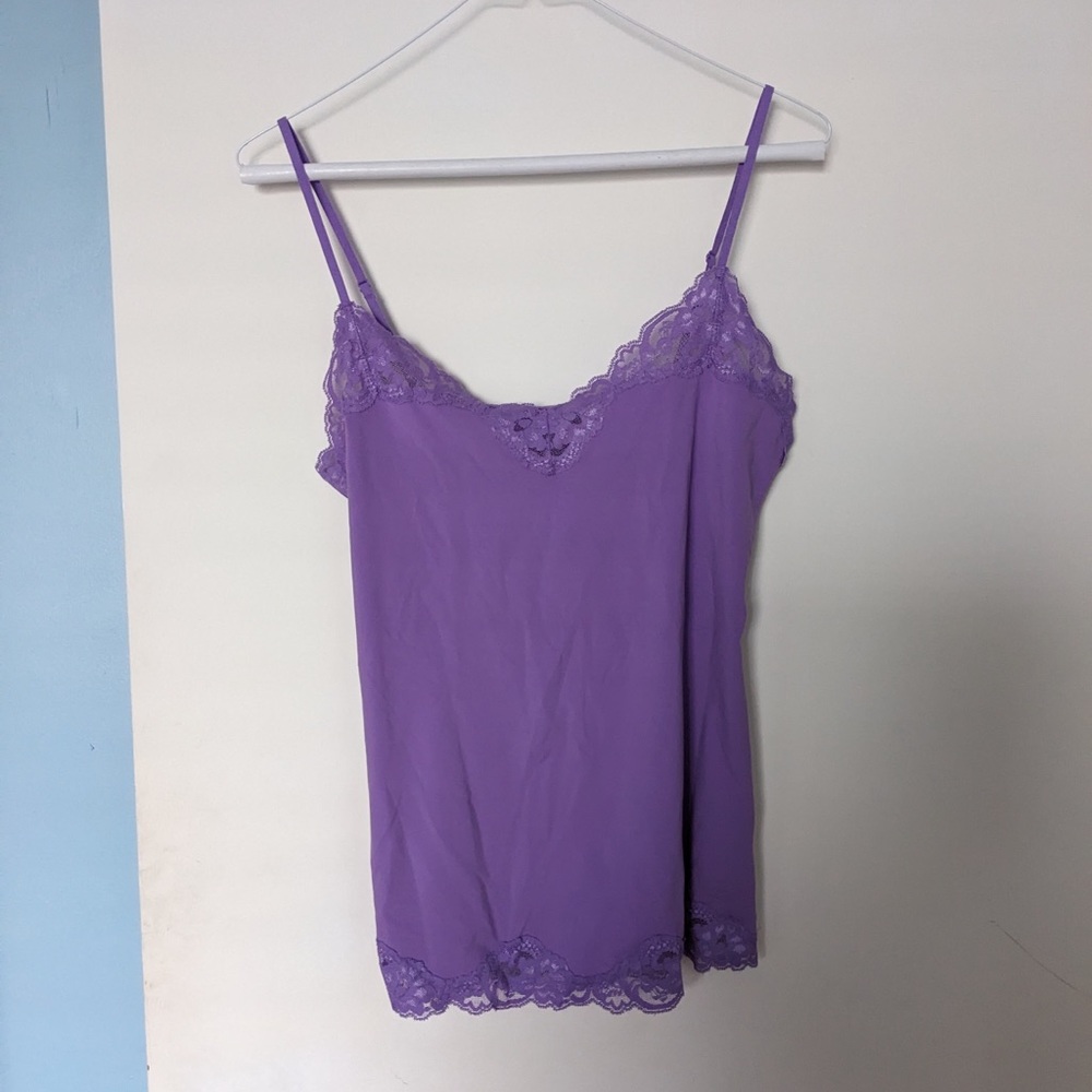 Purple Lace Trim Cami Top